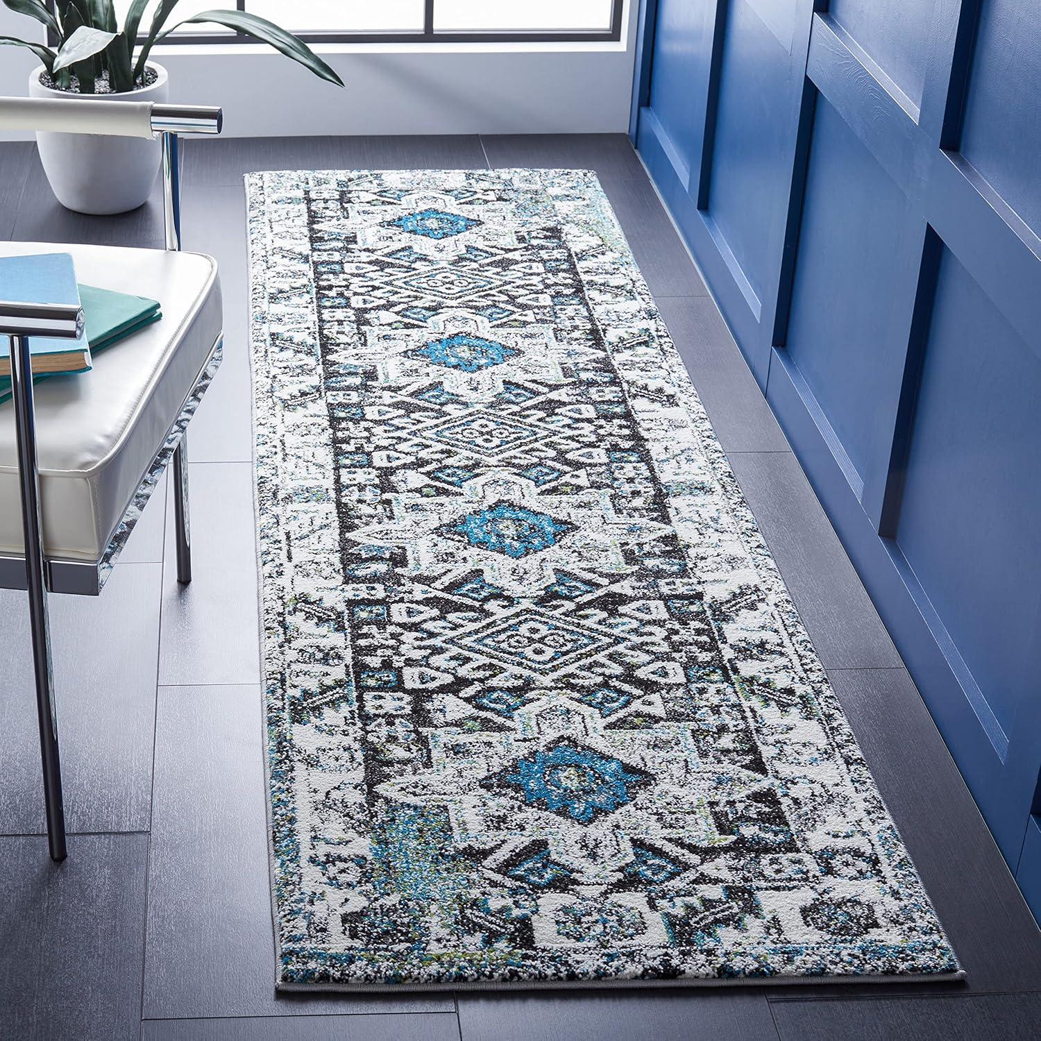 image:imageSAFAVIEH Vintage Hamadan Collection Area Rug 8 Round Red amp Multi Traditional Persian Design NonShedding amp Easy to Clean Ideal for Living Room Bedroom Dining Space VTH211ADark GreyIvory