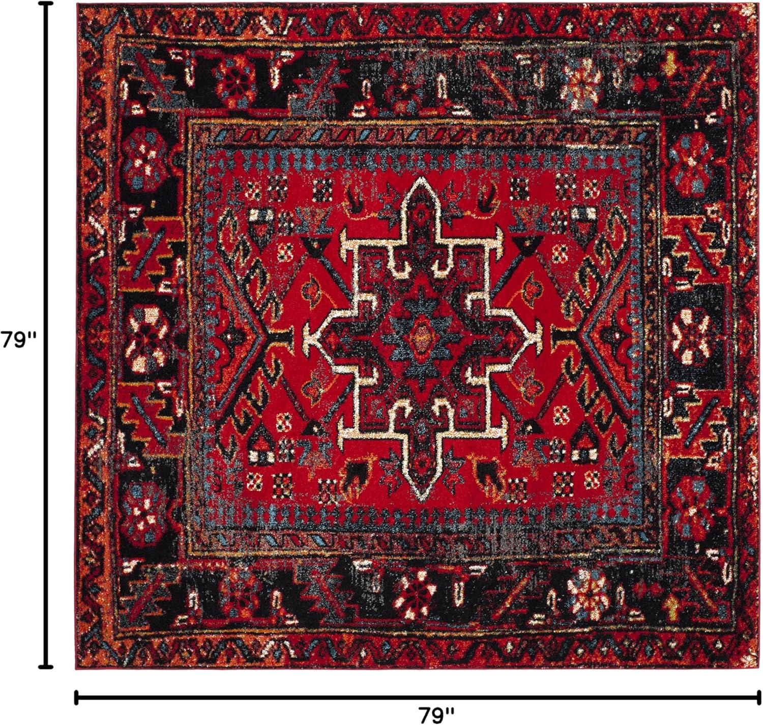 image:imageSAFAVIEH Vintage Hamadan Collection Area Rug 8 Round Red amp Multi Traditional Persian Design NonShedding amp Easy to Clean Ideal for Living Room Bedroom Dining Space VTH211ARedMulti