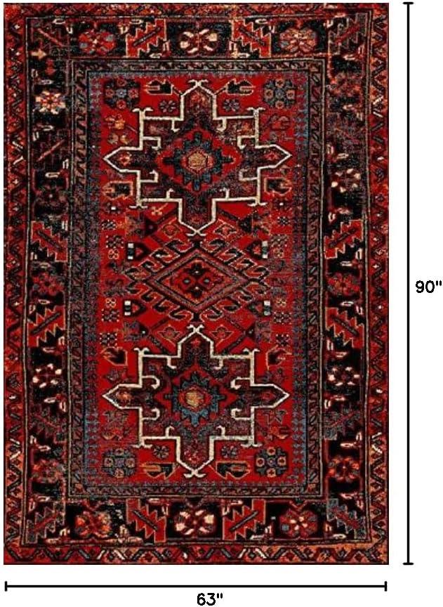 image:imageSAFAVIEH Vintage Hamadan Collection Area Rug 8 Round Red amp Multi Traditional Persian Design NonShedding amp Easy to Clean Ideal for Living Room Bedroom Dining Space VTH211ARedMulti