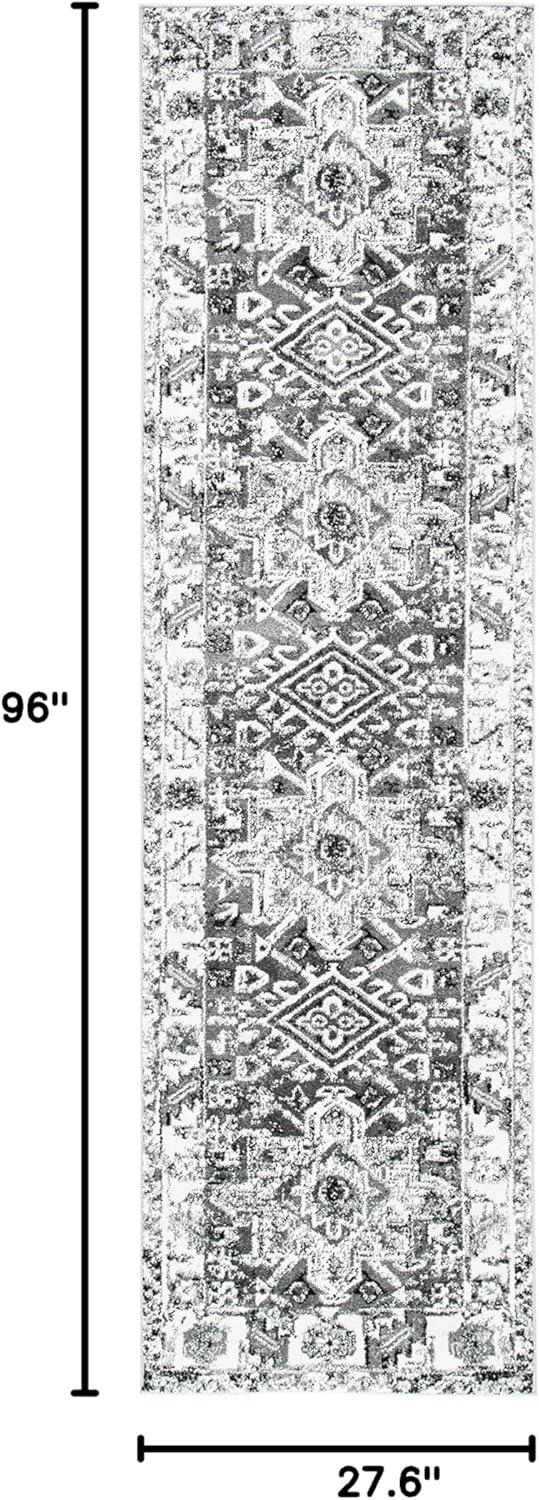 image:imageSAFAVIEH Vintage Hamadan Collection Area Rug 8 Round Red amp Multi Traditional Persian Design NonShedding amp Easy to Clean Ideal for Living Room Bedroom Dining Space VTH211AGreyIvory