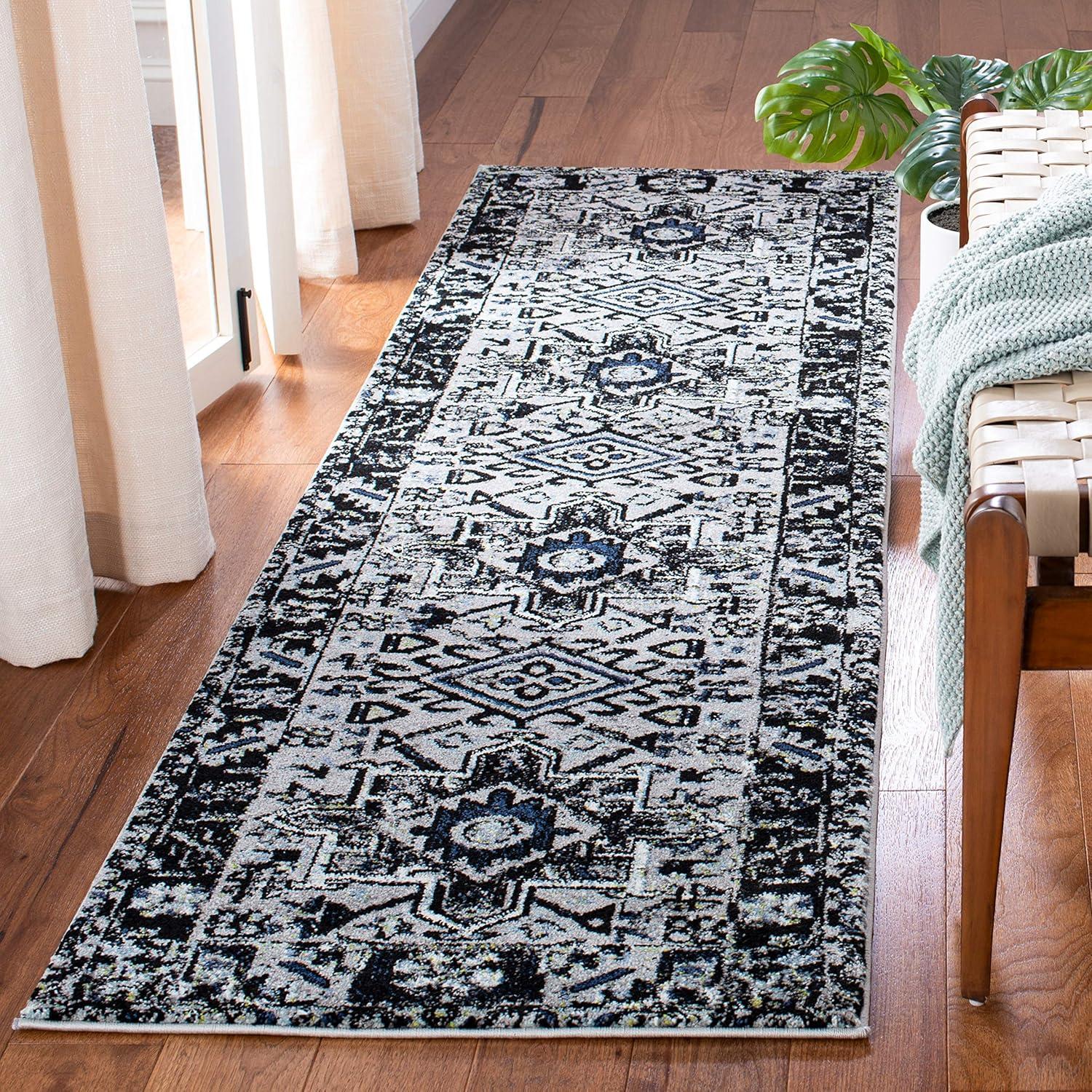 image:imageSAFAVIEH Vintage Hamadan Collection Area Rug 8 Round Red amp Multi Traditional Persian Design NonShedding amp Easy to Clean Ideal for Living Room Bedroom Dining Space VTH211ALight GreyDark Grey