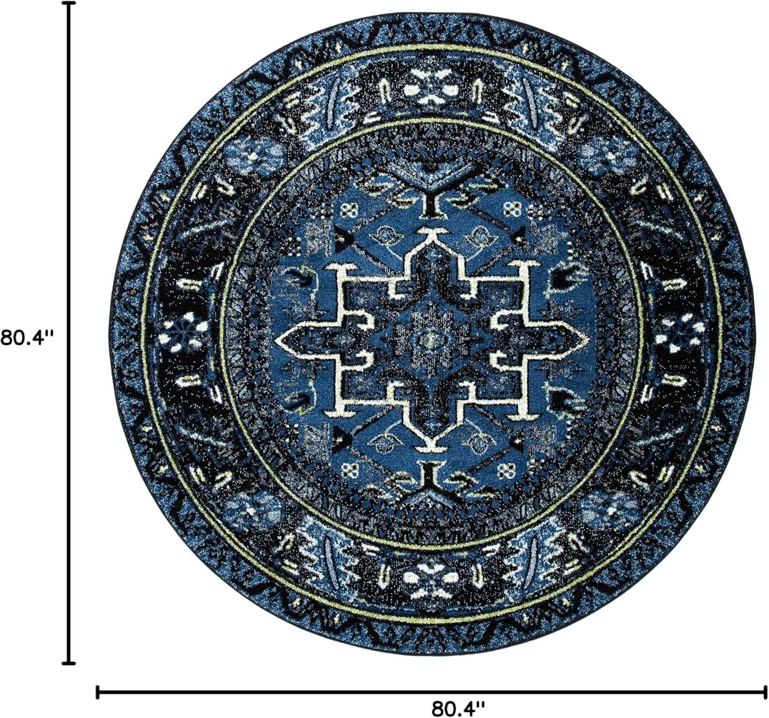 image:imageSAFAVIEH Vintage Hamadan Collection Area Rug 8 Round Red amp Multi Traditional Persian Design NonShedding amp Easy to Clean Ideal for Living Room Bedroom Dining Space VTH211ABlueGrey