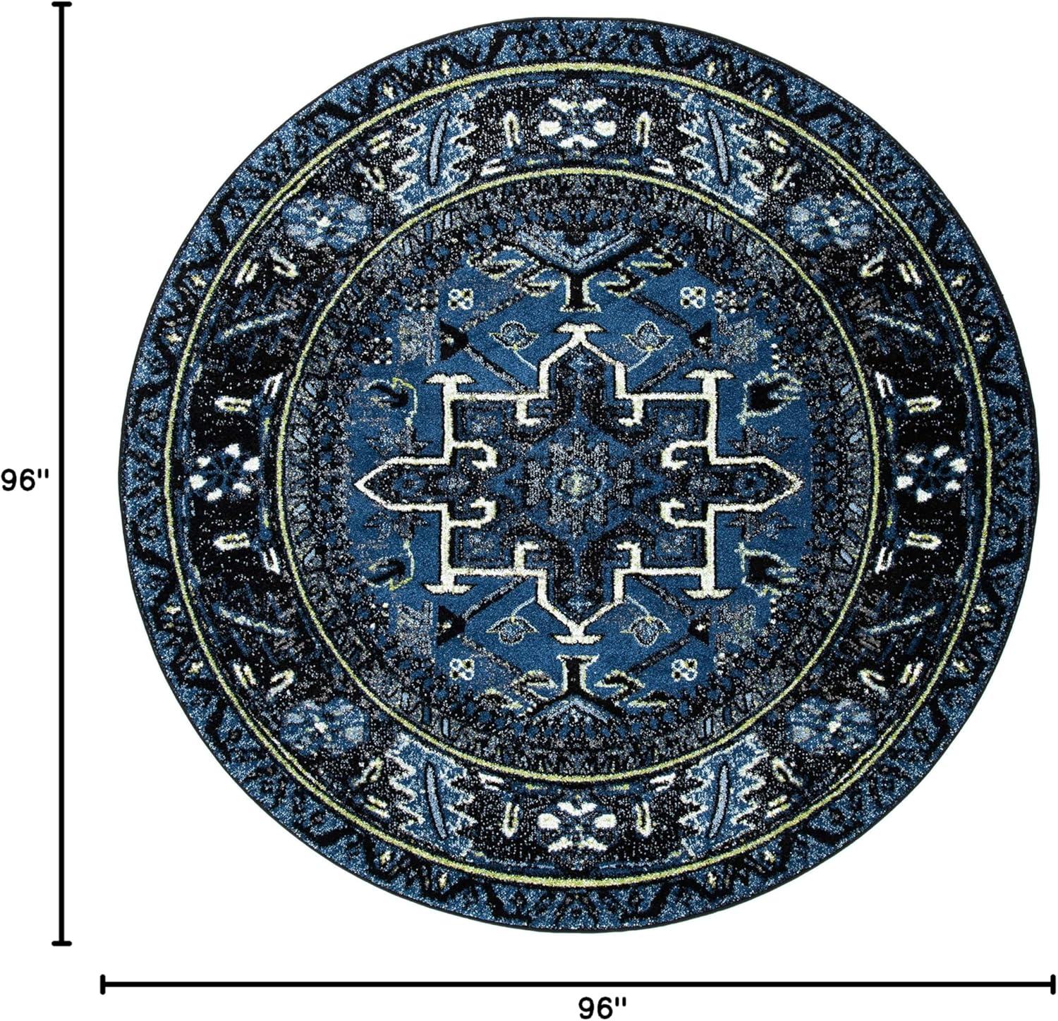image:imageSAFAVIEH Vintage Hamadan Collection Area Rug 8 Round Red amp Multi Traditional Persian Design NonShedding amp Easy to Clean Ideal for Living Room Bedroom Dining Space VTH211ABlueGrey