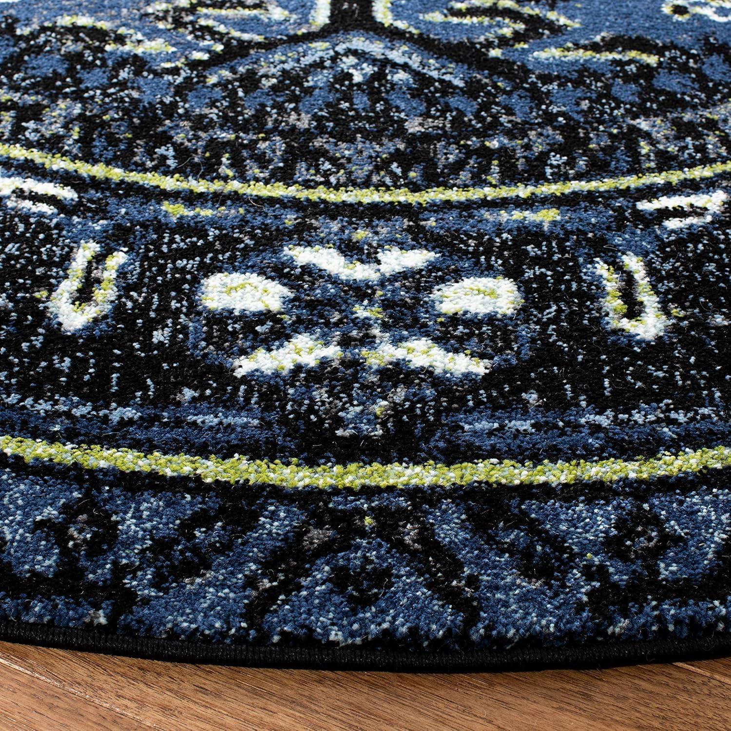image:imageSAFAVIEH Vintage Hamadan Collection Area Rug 8 Round Red amp Multi Traditional Persian Design NonShedding amp Easy to Clean Ideal for Living Room Bedroom Dining Space VTH211ABlueGrey
