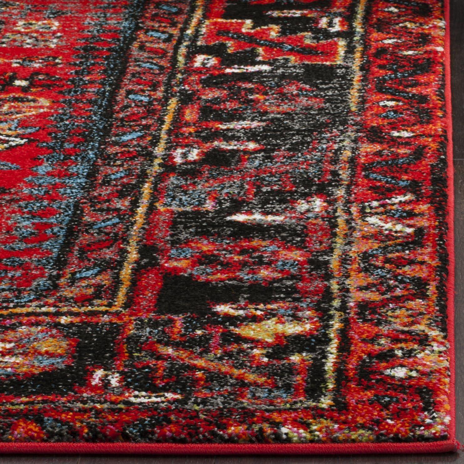 image:imageSAFAVIEH Vintage Hamadan Collection Area Rug 8 Round Red amp Multi Traditional Persian Design NonShedding amp Easy to Clean Ideal for Living Room Bedroom Dining Space VTH211ABlueGrey