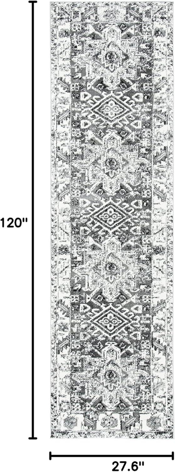 image:imageSAFAVIEH Vintage Hamadan Collection Area Rug 8 Round Red amp Multi Traditional Persian Design NonShedding amp Easy to Clean Ideal for Living Room Bedroom Dining Space VTH211AGreyIvory
