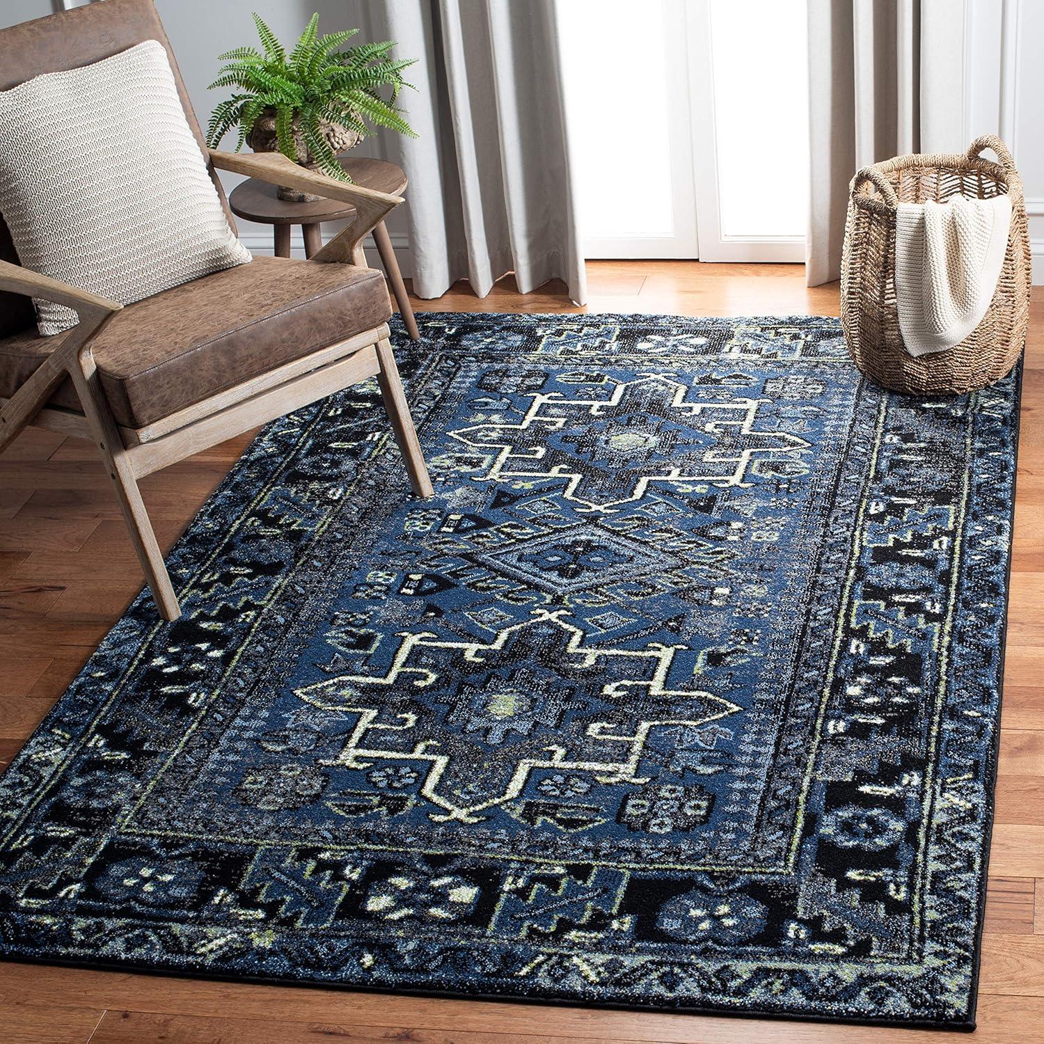 image:imageSAFAVIEH Vintage Hamadan Collection Area Rug 8 Round Red amp Multi Traditional Persian Design NonShedding amp Easy to Clean Ideal for Living Room Bedroom Dining Space VTH211ABlueGrey