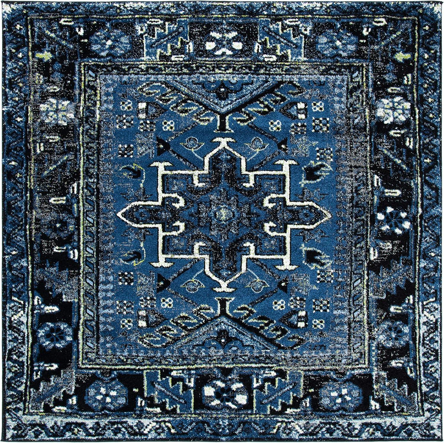 image:imageSAFAVIEH Vintage Hamadan Collection Area Rug 8 Round Red amp Multi Traditional Persian Design NonShedding amp Easy to Clean Ideal for Living Room Bedroom Dining Space VTH211ABlueGrey