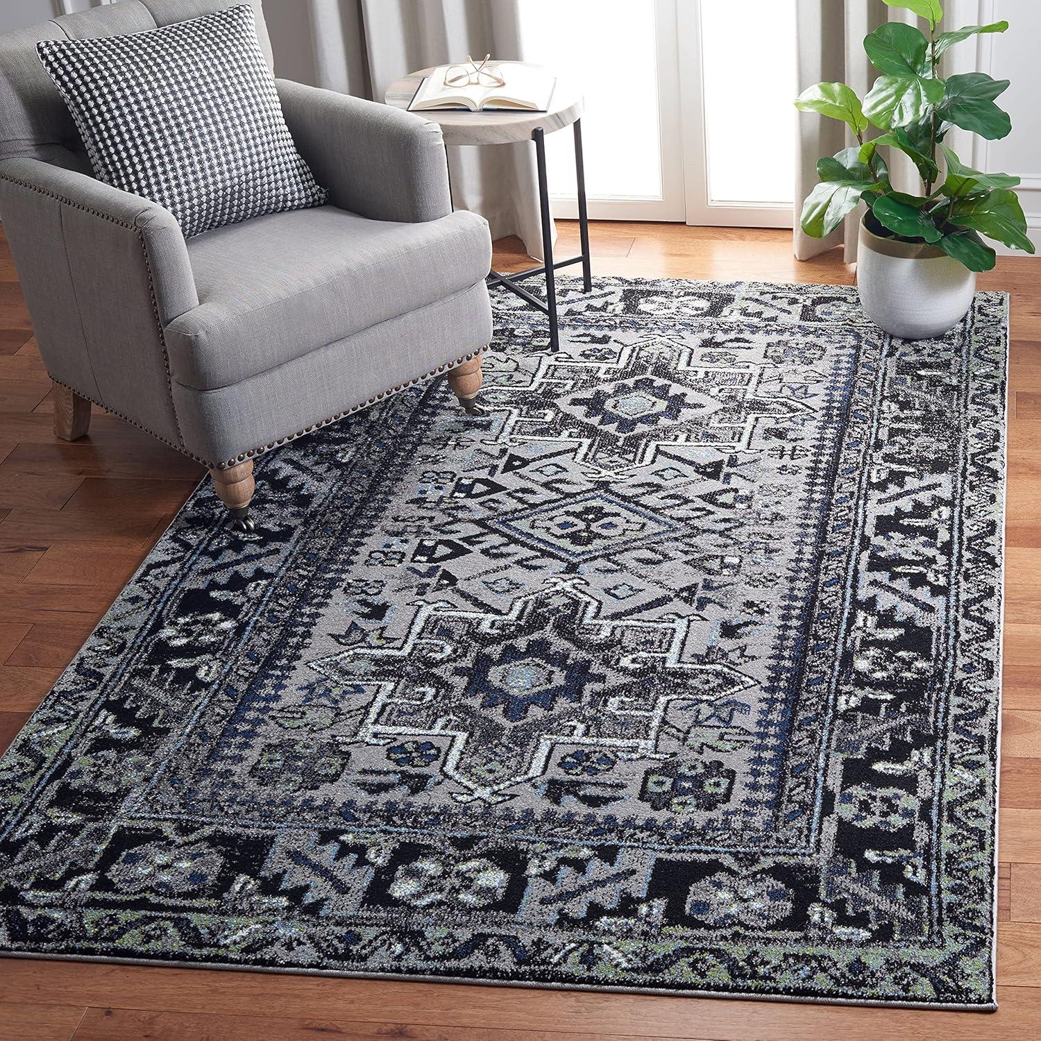 image:imageSAFAVIEH Vintage Hamadan Collection Area Rug 8 Round Red amp Multi Traditional Persian Design NonShedding amp Easy to Clean Ideal for Living Room Bedroom Dining Space VTH211ARedMulti