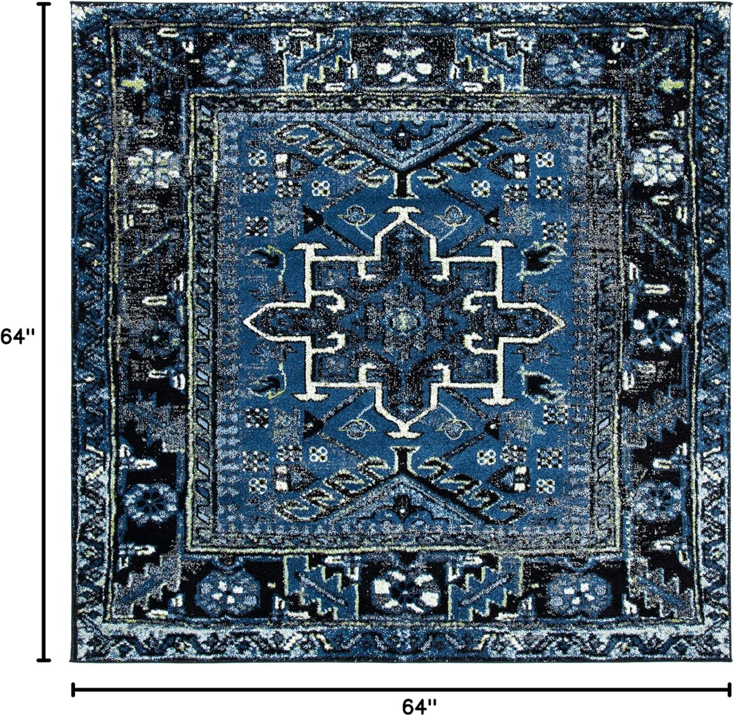 image:imageSAFAVIEH Vintage Hamadan Collection Area Rug 8 Round Red amp Multi Traditional Persian Design NonShedding amp Easy to Clean Ideal for Living Room Bedroom Dining Space VTH211ABlueGrey