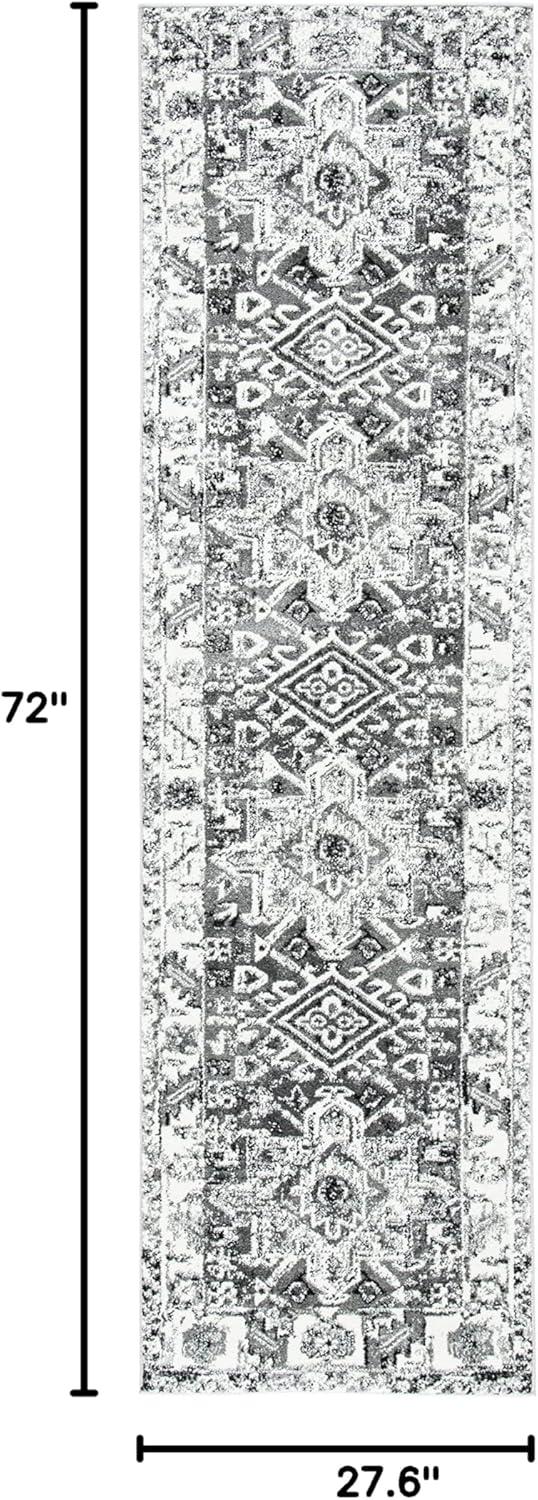 image:imageSAFAVIEH Vintage Hamadan Collection Area Rug 8 Round Red amp Multi Traditional Persian Design NonShedding amp Easy to Clean Ideal for Living Room Bedroom Dining Space VTH211AGreyIvory
