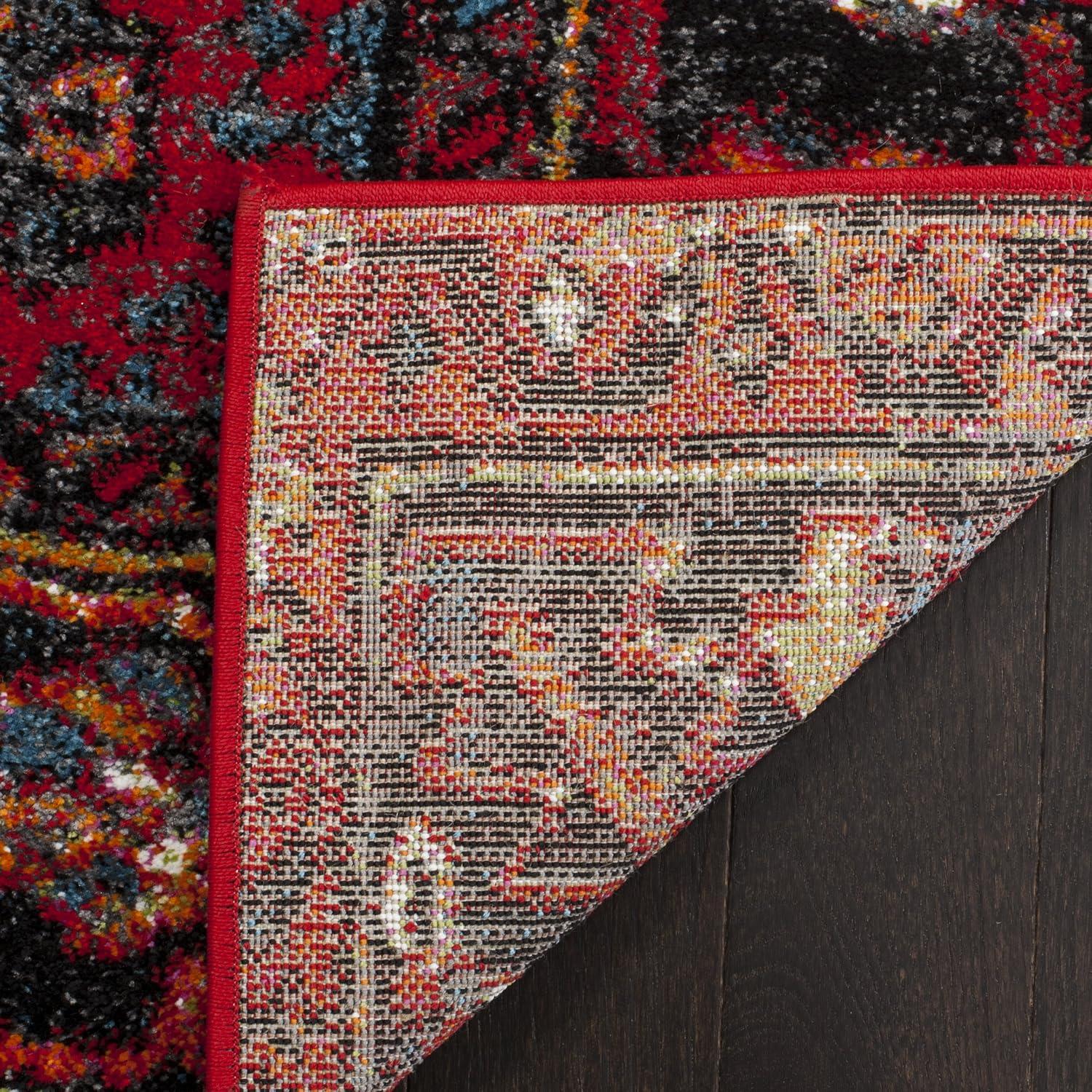 image:imageSAFAVIEH Vintage Hamadan Collection Area Rug 8 Round Red amp Multi Traditional Persian Design NonShedding amp Easy to Clean Ideal for Living Room Bedroom Dining Space VTH211ABlueGrey