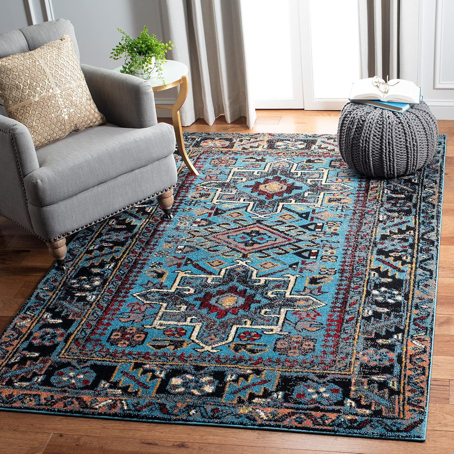 image:imageSAFAVIEH Vintage Hamadan Collection Area Rug 8 Round Red amp Multi Traditional Persian Design NonShedding amp Easy to Clean Ideal for Living Room Bedroom Dining Space VTH211ALight GreyDark Grey