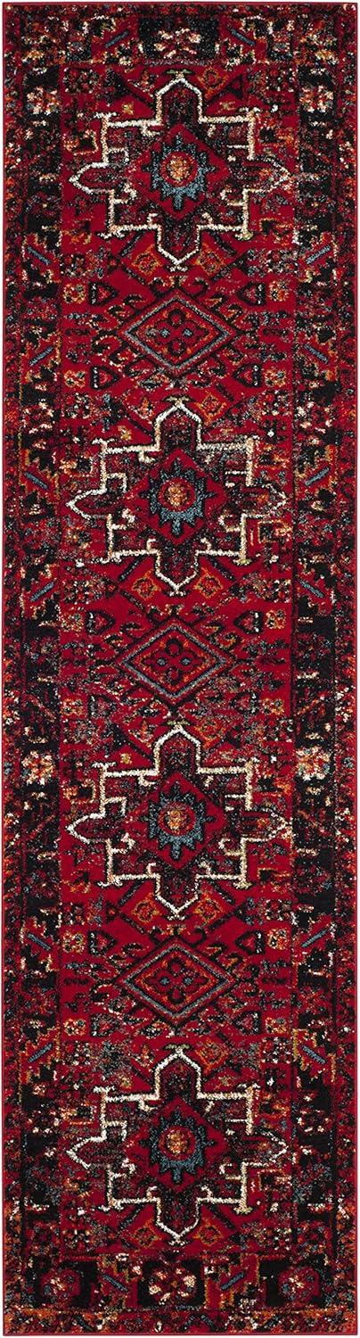 image:imageSAFAVIEH Vintage Hamadan Collection Area Rug 8 Round Red amp Multi Traditional Persian Design NonShedding amp Easy to Clean Ideal for Living Room Bedroom Dining Space VTH211ABlueGrey