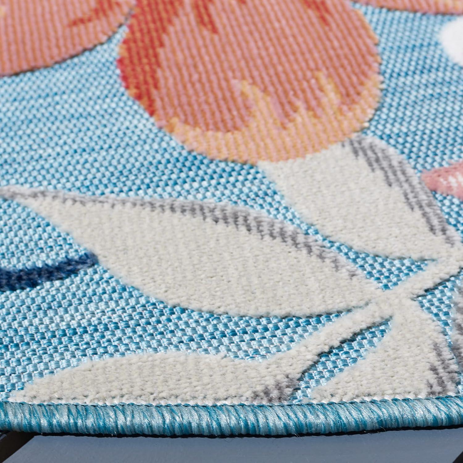 image:imageSAFAVIEH Washable Rug Outdoor Cabana Collection 9 x 12 Aqua amp Rust NonShedding amp Easy to Clean Ideal for Patio Backyard Mudroom CBN454JAquaRust