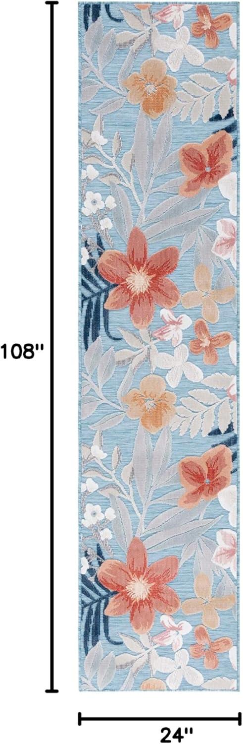 image:imageSAFAVIEH Washable Rug Outdoor Cabana Collection 9 x 12 Aqua amp Rust NonShedding amp Easy to Clean Ideal for Patio Backyard Mudroom CBN454JAquaRust