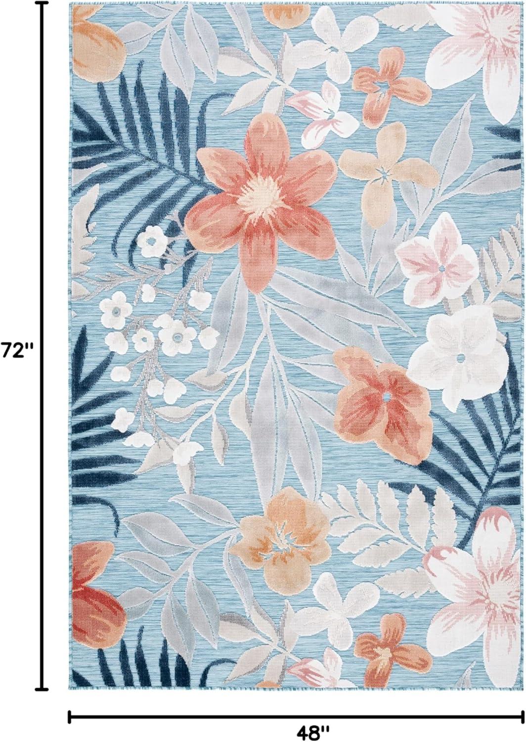 image:imageSAFAVIEH Washable Rug Outdoor Cabana Collection 9 x 12 Aqua amp Rust NonShedding amp Easy to Clean Ideal for Patio Backyard Mudroom CBN454JAquaRust
