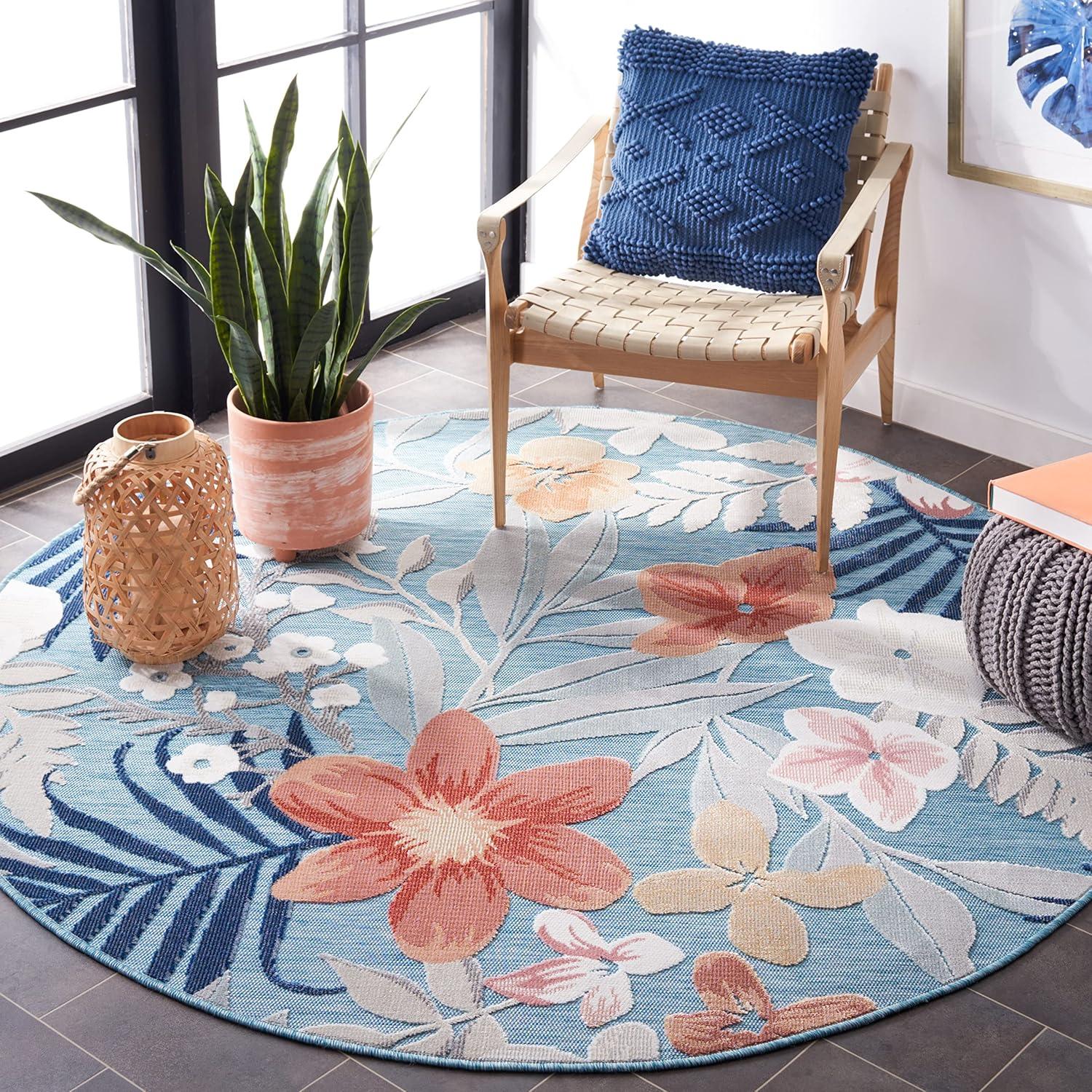 image:imageSAFAVIEH Washable Rug Outdoor Cabana Collection 9 x 12 Aqua amp Rust NonShedding amp Easy to Clean Ideal for Patio Backyard Mudroom CBN454JAquaRust