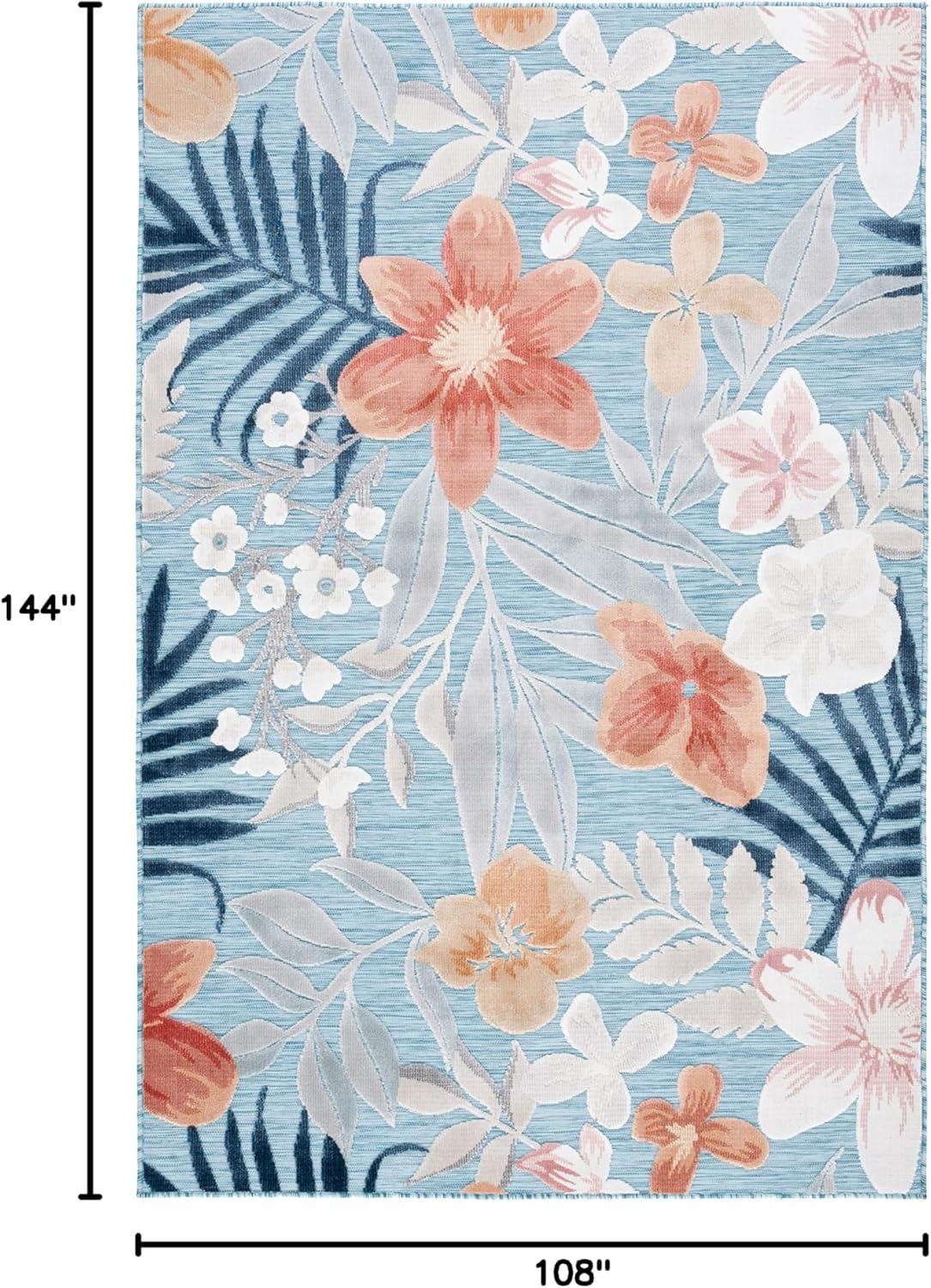 image:imageSAFAVIEH Washable Rug Outdoor Cabana Collection 9 x 12 Aqua amp Rust NonShedding amp Easy to Clean Ideal for Patio Backyard Mudroom CBN454JAquaRust
