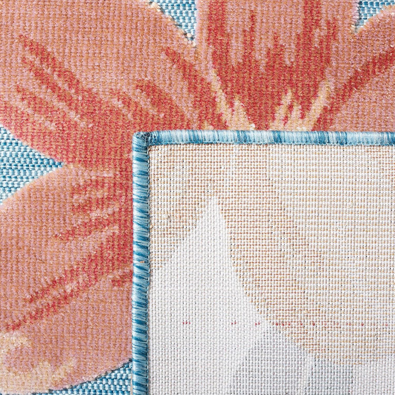 image:imageSAFAVIEH Washable Rug Outdoor Cabana Collection 9 x 12 Aqua amp Rust NonShedding amp Easy to Clean Ideal for Patio Backyard Mudroom CBN454JAquaRust