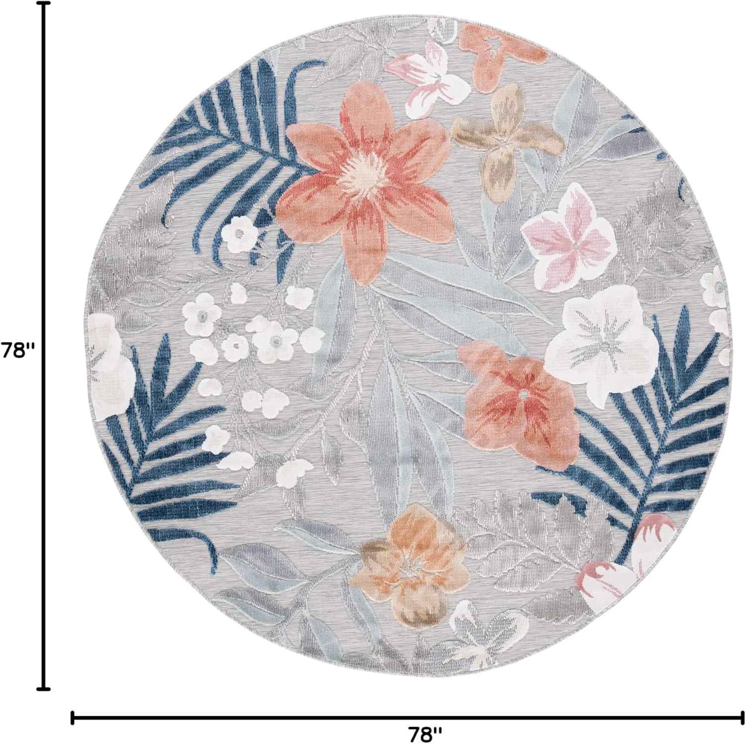 image:imageSAFAVIEH Washable Rug Outdoor Cabana Collection 9 x 12 Aqua amp Rust NonShedding amp Easy to Clean Ideal for Patio Backyard Mudroom CBN454JGreyRust