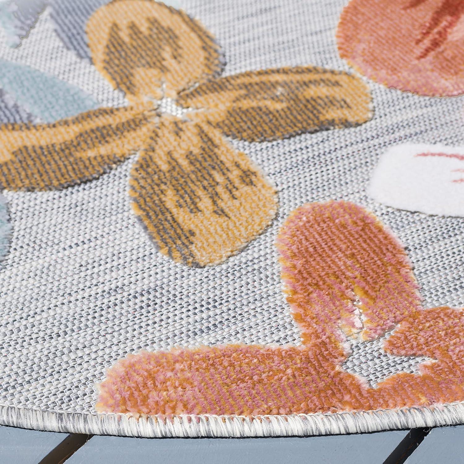 image:imageSAFAVIEH Washable Rug Outdoor Cabana Collection 9 x 12 Aqua amp Rust NonShedding amp Easy to Clean Ideal for Patio Backyard Mudroom CBN454JGreyRust