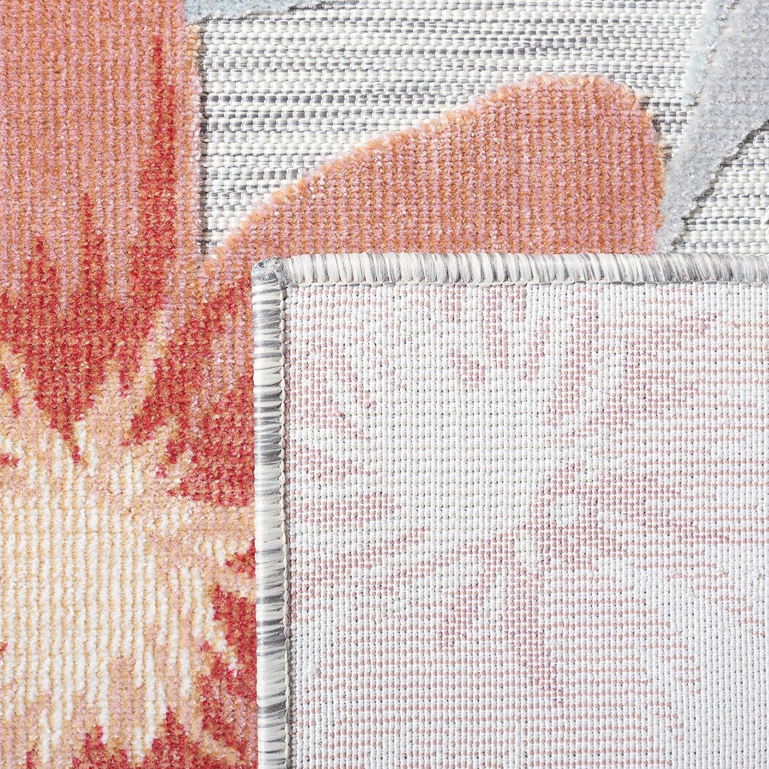 image:imageSAFAVIEH Washable Rug Outdoor Cabana Collection 9 x 12 Aqua amp Rust NonShedding amp Easy to Clean Ideal for Patio Backyard Mudroom CBN454JGreyRust