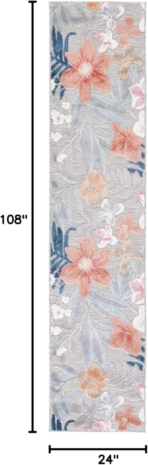 image:imageSAFAVIEH Washable Rug Outdoor Cabana Collection 9 x 12 Aqua amp Rust NonShedding amp Easy to Clean Ideal for Patio Backyard Mudroom CBN454JGreyRust