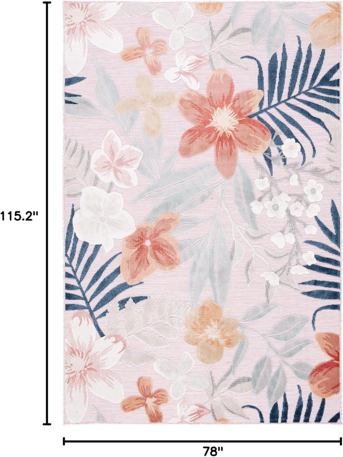image:imageSAFAVIEH Washable Rug Outdoor Cabana Collection 9 x 12 Aqua amp Rust NonShedding amp Easy to Clean Ideal for Patio Backyard Mudroom CBN454JPinkGrey