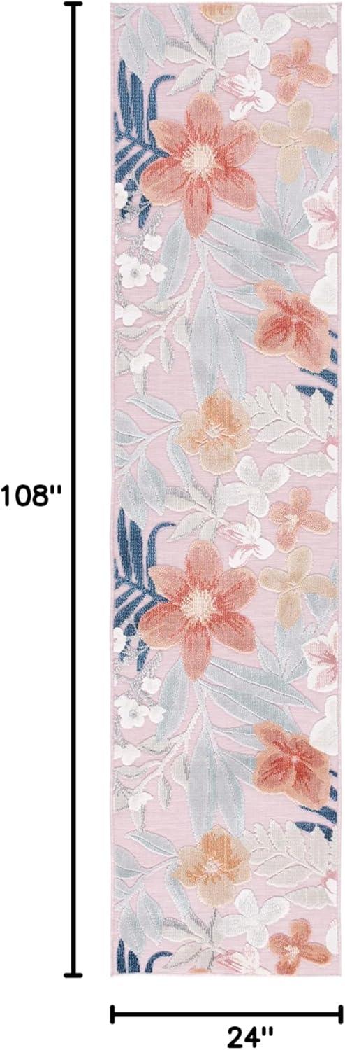 image:imageSAFAVIEH Washable Rug Outdoor Cabana Collection 9 x 12 Aqua amp Rust NonShedding amp Easy to Clean Ideal for Patio Backyard Mudroom CBN454JPinkGrey
