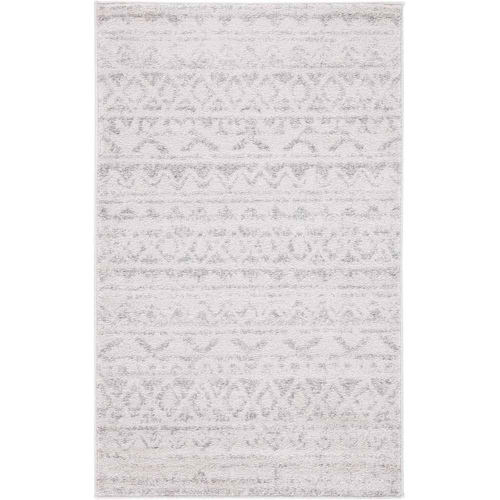 image:imageSAFAVIEH Adirondack Collection Area Rug  51 x 76 Ivory amp Charcoal Moroccan Boho Distressed Design NonShedding amp Easy Care Ideal for High Traffic Areas in Living Room Bedroom ADR119NIvorySilver