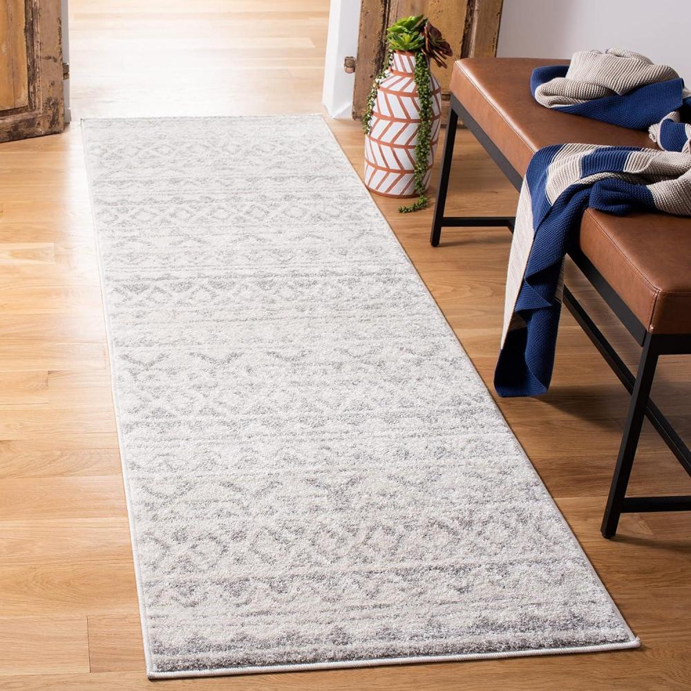 image:imageSAFAVIEH Adirondack Collection Area Rug 51 x 76 Ivory amp Charcoal Moroccan Boho Distressed Design NonShedding amp Easy Care Ideal for High Traffic Areas in Living Room Bedroom ADR119NIvoryGrey