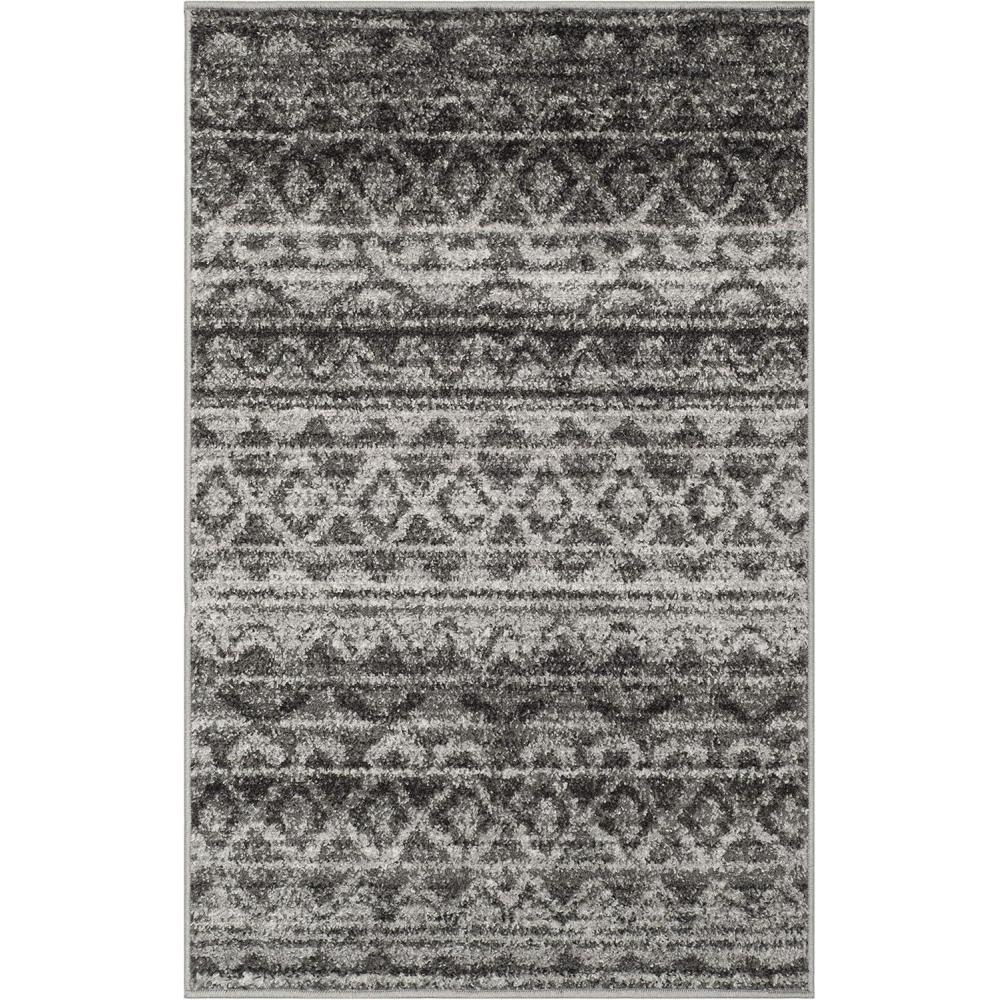 image:imageSAFAVIEH Adirondack Collection Area Rug 51 x 76 Ivory amp Charcoal Moroccan Boho Distressed Design NonShedding amp Easy Care Ideal for High Traffic Areas in Living Room Bedroom ADR119NIvoryCharcoal