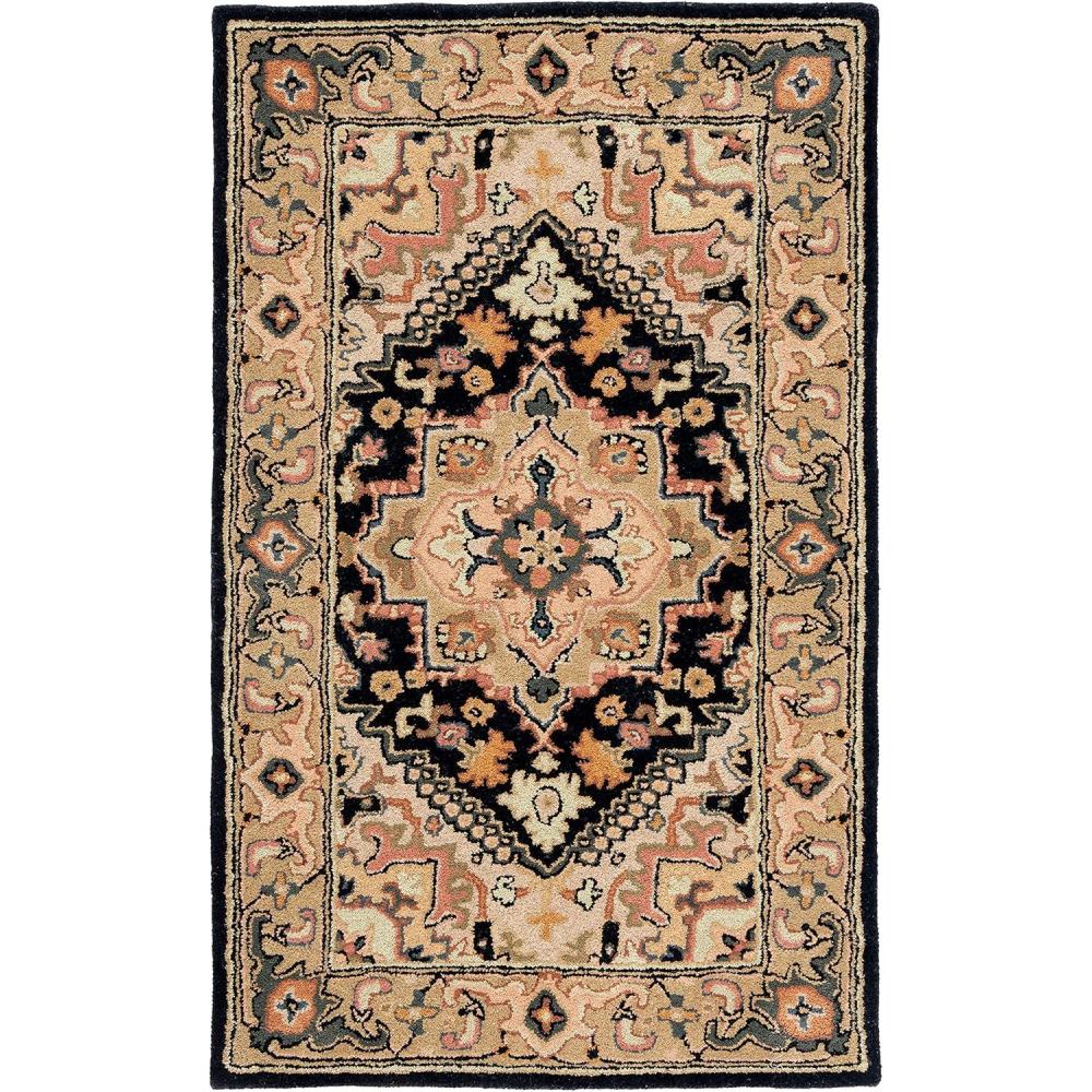 image:imageSAFAVIEH Area Rug 4x6 Heritage Collection Red Handmade Wool Traditional Oriental Medallion Design Ideal for Living Room Bedroom Dining Space HG625ABlackGold