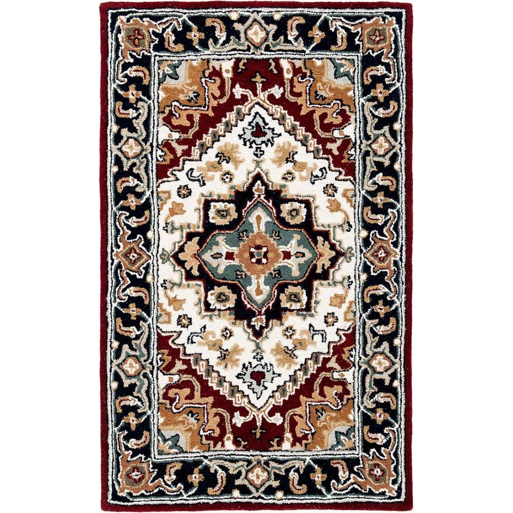 image:imageSAFAVIEH Area Rug 4x6 Heritage Collection Red Handmade Wool Traditional Oriental Medallion Design Ideal for Living Room Bedroom Dining Space HG625AIvoryRed
