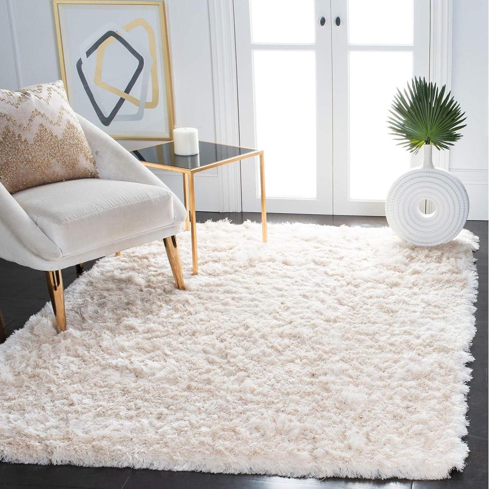 image:imageSAFAVIEH Area Rug 4x6 Paris Shag Collection Sage Handmade Soft Flowing Pile Ideal for Ideal for Hallway Foyer Entryway Bedroom SG5111003Ivory