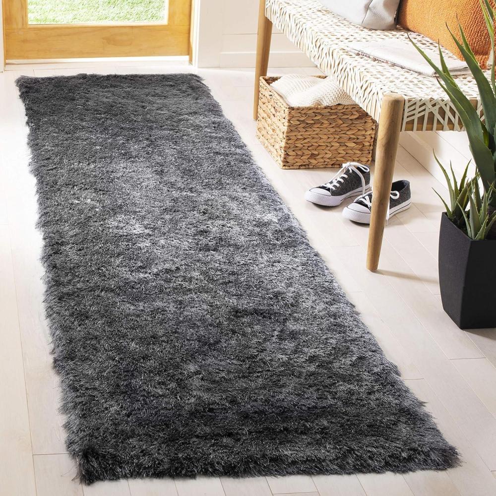 image:imageSAFAVIEH Area Rug 4x6 Paris Shag Collection Sage Handmade Soft Flowing Pile Ideal for Ideal for Hallway Foyer Entryway Bedroom SG5111003Slate