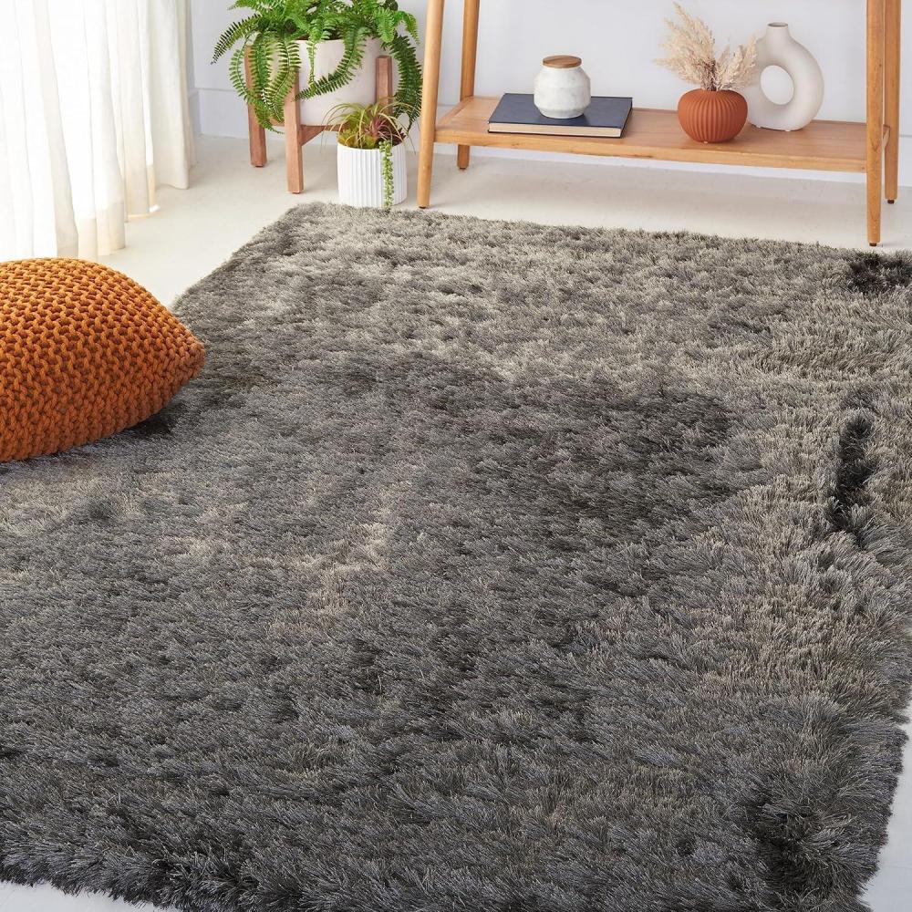 image:imageSAFAVIEH Area Rug 4x6 Paris Shag Collection Sage Handmade Soft Flowing Pile Ideal for Ideal for Hallway Foyer Entryway Bedroom SG5111003Titanium