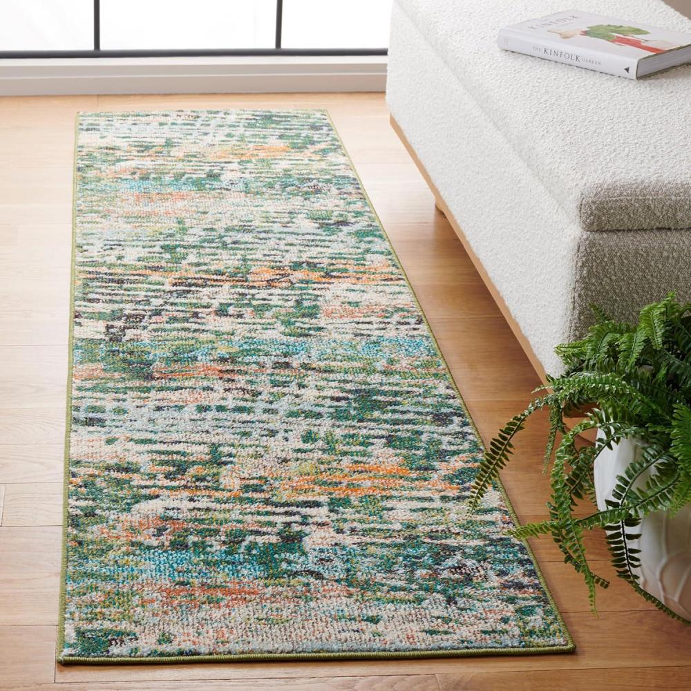 image:imageSAFAVIEH Area Rug 8x10 Madison Collection Large Beige amp Navy Modern Abstract Design NonShedding amp Easy Cleaning Ideal for Living Room Bedroom Office Dining Space MAD454AGreenRust