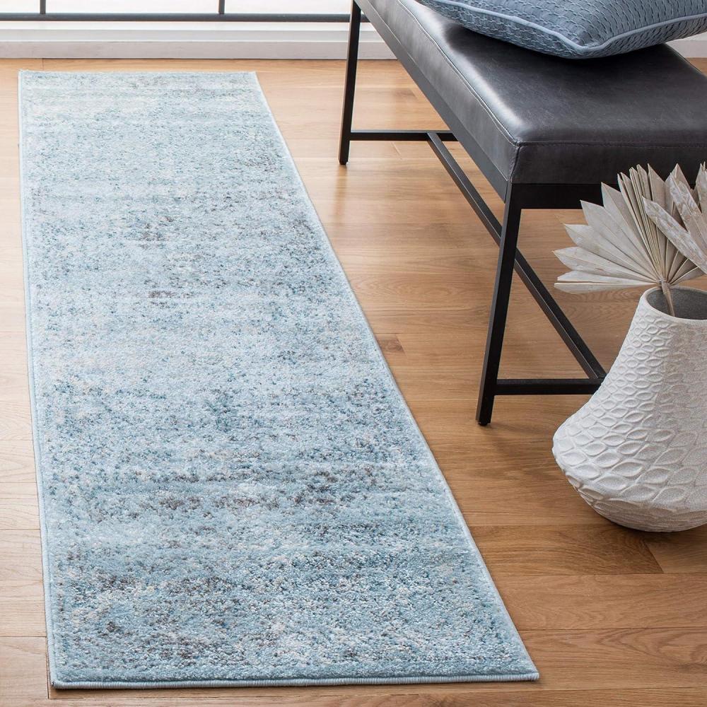 image:imageSAFAVIEH Area Rug 8x10 Tulum Collection Large Ivory amp Grey Moroccan Boho Distressed Design NonShedding amp Easy to Clean Ideal for Living Room Bedroom Dining Space TUL271AAqua BlueDark Grey