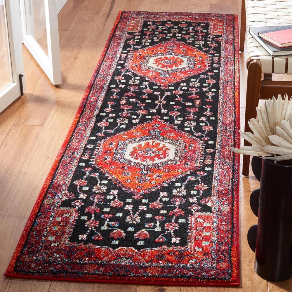 image:imageSAFAVIEH Area Rug 8x10 Vintage Hamadan Collection Large Turquoise amp Black Traditional Oriental Design NonShedding amp Easy Cleaning Ideal for Living Room Bedroom Dining Space VTH204KRed Black