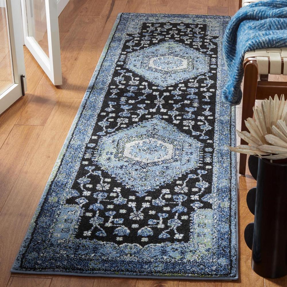 image:imageSAFAVIEH Area Rug 8x10 Vintage Hamadan Collection Large Turquoise amp Black Traditional Oriental Design NonShedding amp Easy Cleaning Ideal for Living Room Bedroom Dining Space VTH204KLight BlueBlack