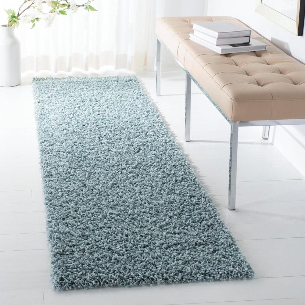 image:imageSAFAVIEH Athens Shag Collection Area Rug  51 x 76 Dark Grey NonShedding amp Easy to Clean Ideal for Living Room Bedroom Dining Space SGA119CSeafoam