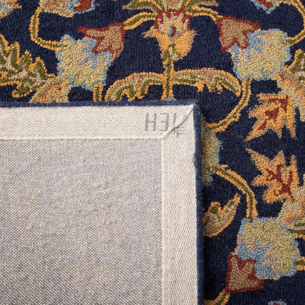 image:imageSAFAVIEH Blossom Collection 8 x 10 Navy BLM219A Handmade Premium Wool Area RugNavy