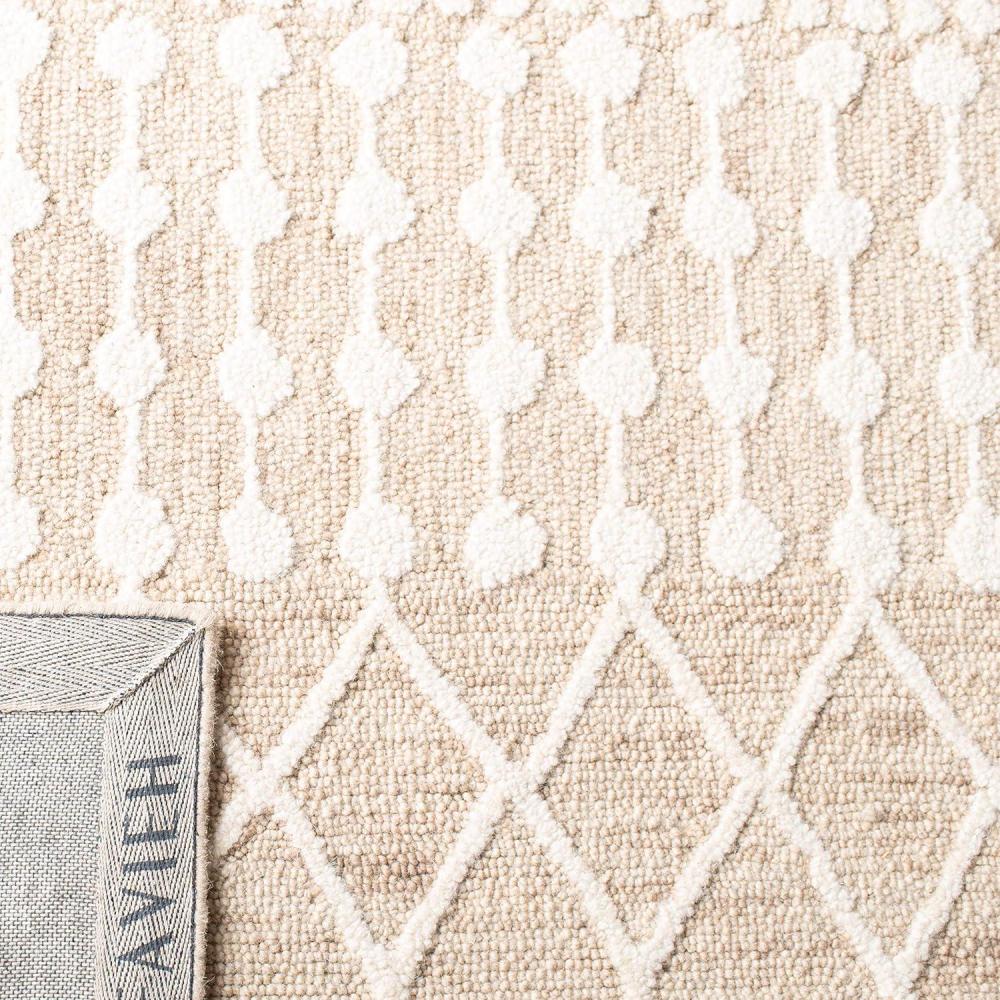 image:imageSAFAVIEH Blossom Collection Area Rug 6 Square Beige amp Ivory Handmade Moroccan Wool Ideal for High Traffic Areas in Living Room Bedroom BLM115BBeigeIvory
