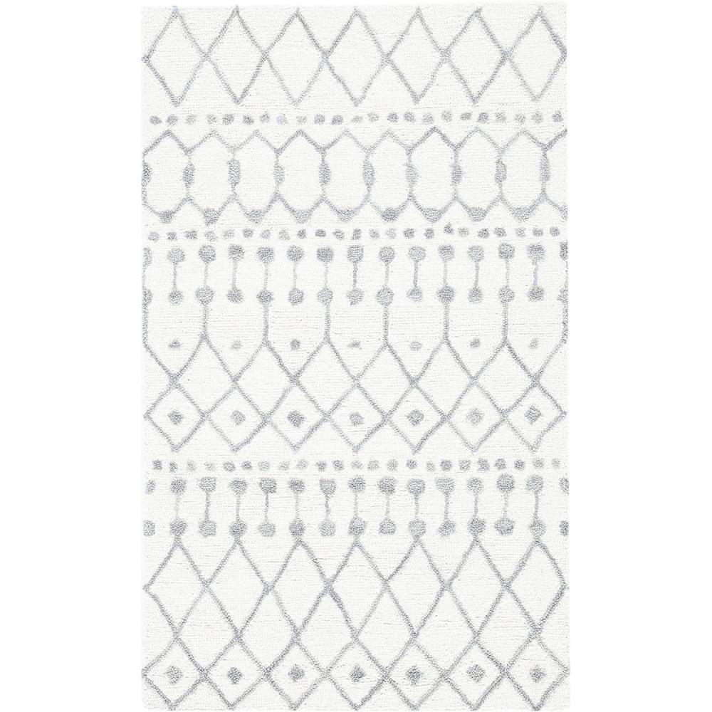 image:imageSAFAVIEH Blossom Collection Area Rug  6 Square Beige amp Ivory Handmade Moroccan Wool Ideal for High Traffic Areas in Living Room Bedroom BLM115BIvoryGrey
