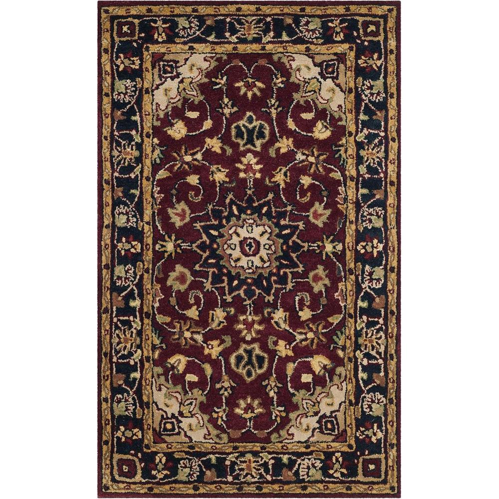 image:imageSAFAVIEH Classic Collection Area Rug 8 x 10 Burgundy amp Navy Handmade Traditional Oriental Wool Ideal for High Traffic Areas in Living Room Bedroom CL362ABurgundyNavy