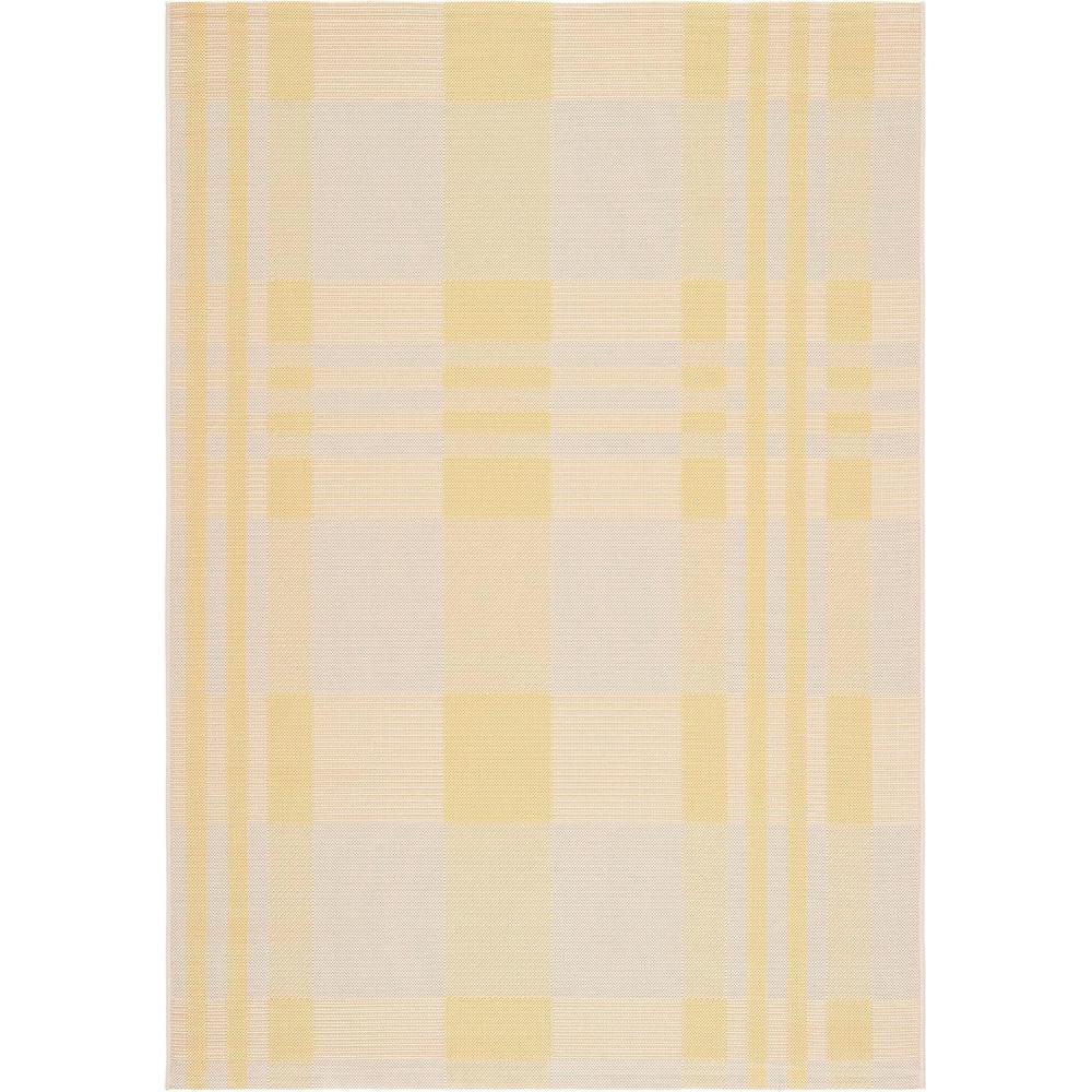 image:imageSAFAVIEH Courtyard Collection 9 x 12 GreenBeige CY6201 Plaid IndoorOutdoor Waterproof EasyCleaning Patio Backyard Mudroom AreaRugGoldBeige
