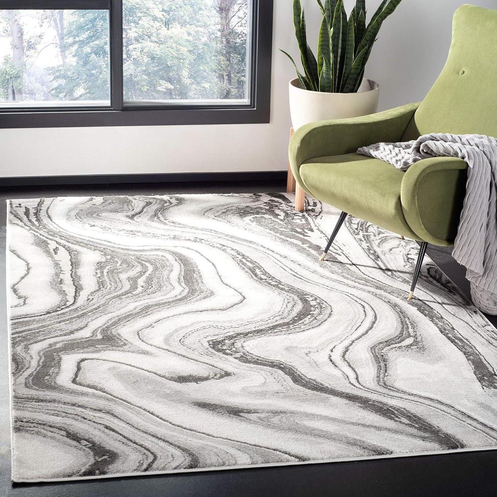 image:imageSAFAVIEH Craft Collection Area Rug  8 x 10 Grey amp Gold Modern Abstract Design NonShedding amp Easy Care Ideal for High Traffic Areas in Living Room Bedroom CFT819FGreySilver