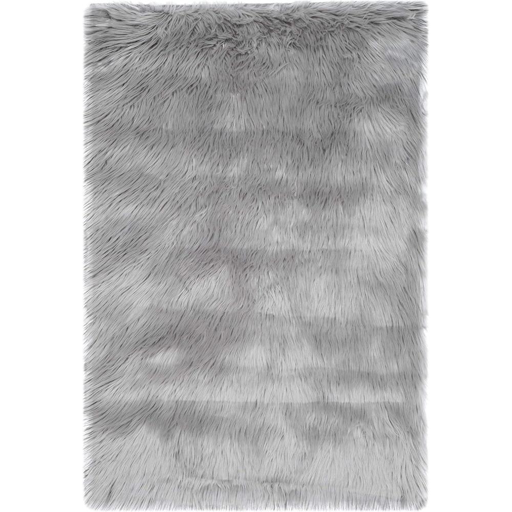 image:imageSAFAVIEH Faux Sheep Skin Collection 3 x 5 Ivory FSS235A Silken Glam 235inch Thick Area RugGrey